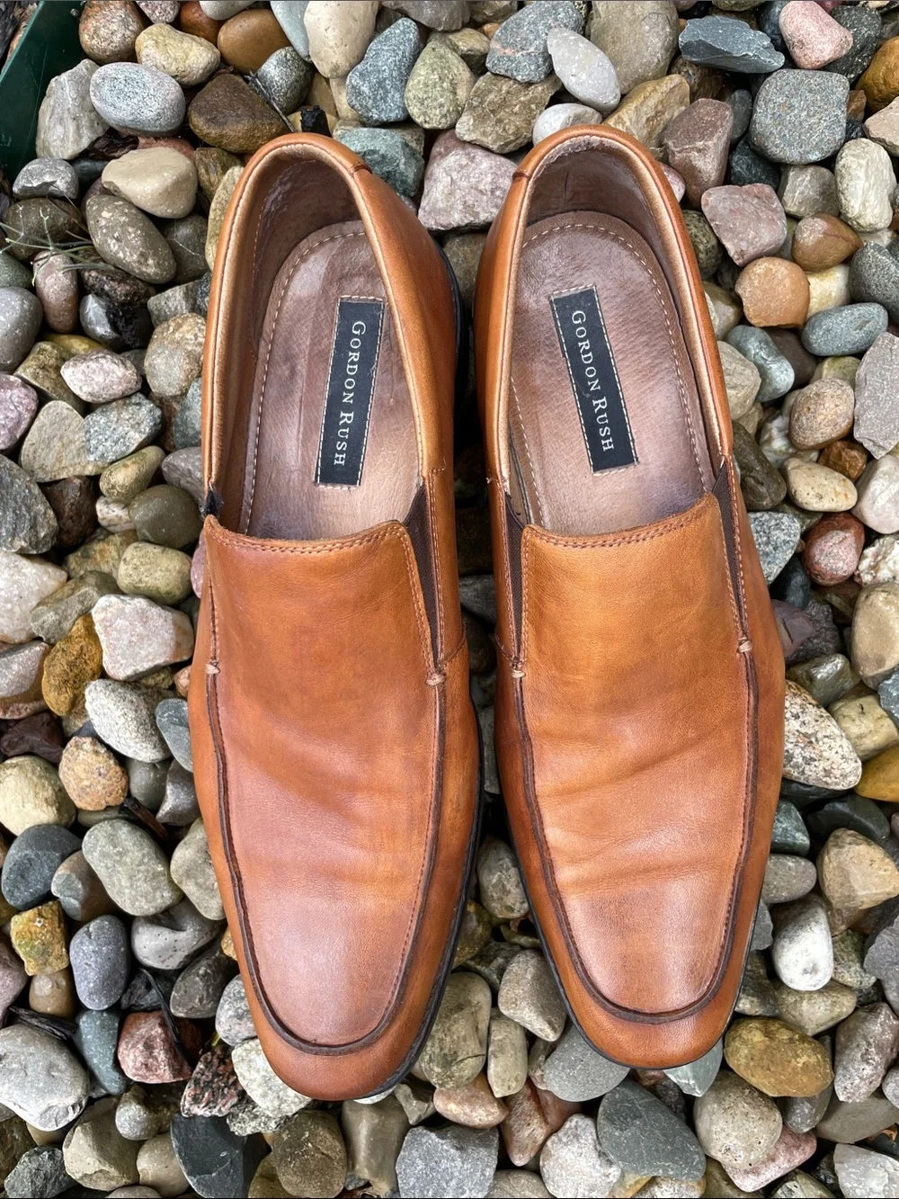 Gordon Rush Men’s Slip On Leather Loafers Marlow Vibram Sz 10.5